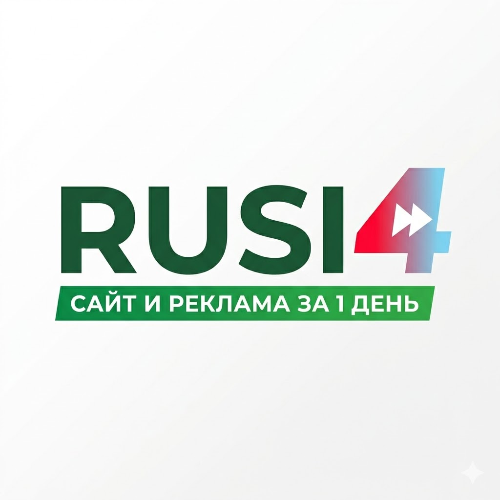 Логотип RUSI4 — создание сайтов и реклама Google